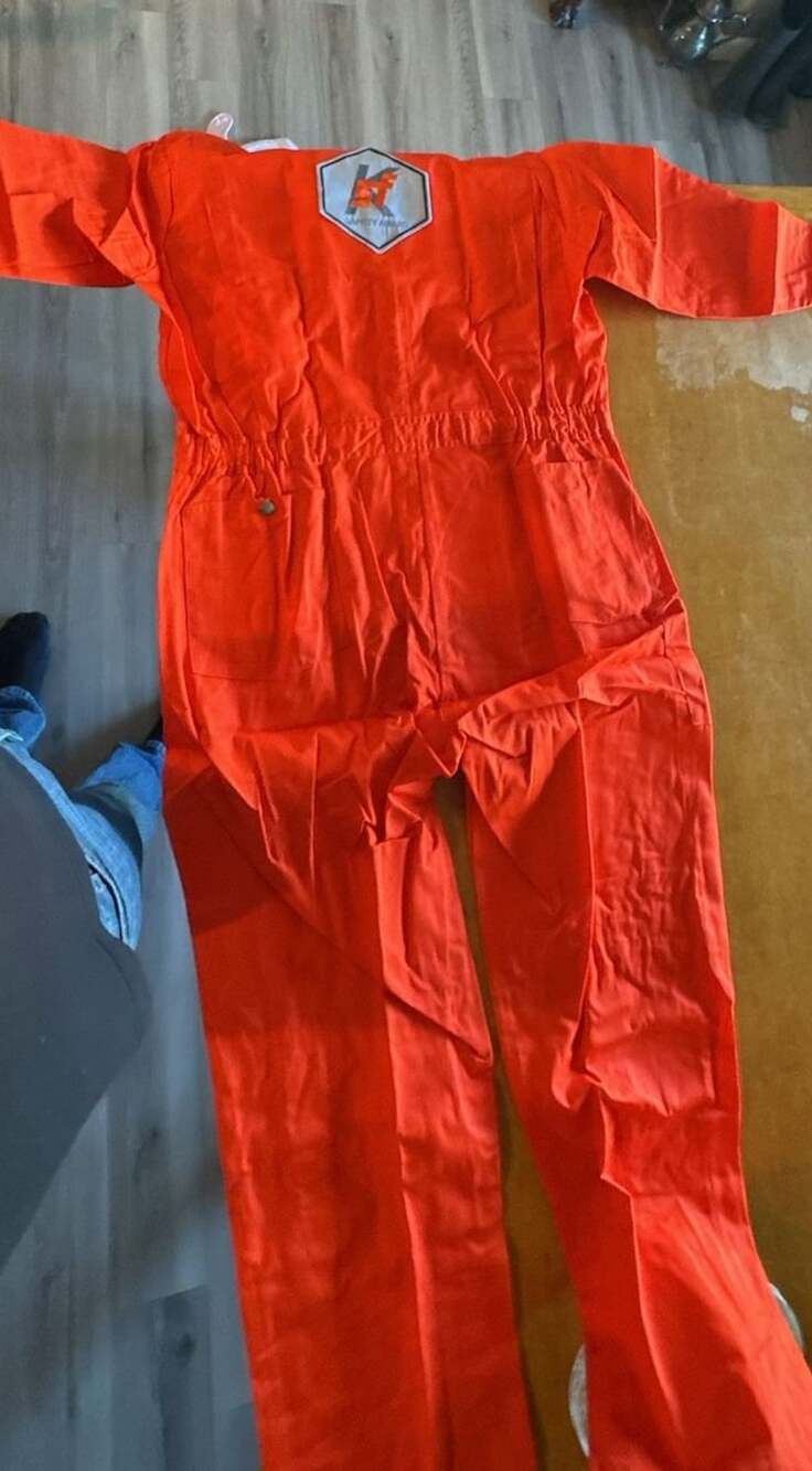 Topps 7206 Coverall Jumpsuit Size 48-R Orange Permanent Press